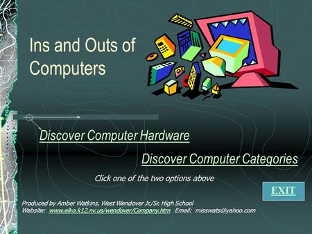 Ins and Outs of Computers Discover Computer Hardware Discover Computer Categories Produced by Amber Watkins, West Wendover Jr./Sr. High School Website: