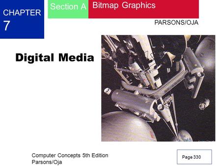 Computer Concepts 5th Edition Parsons/Oja Page 330 CHAPTER 7 Bitmap Graphics Section A PARSONS/OJA Digital Media.