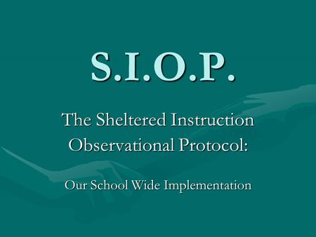 S.I.O.P. The Sheltered Instruction Observational Protocol: Our School Wide Implementation.