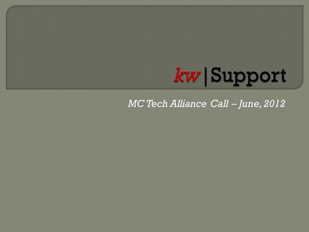 MC Tech Alliance Call – June, 2012. 1. QR Codes- Linking prospects from offline sources to online sources and monitoring traffic. 2. Quick Tips for KW.