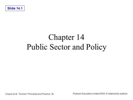 Chapter 14 Public Sector and Policy