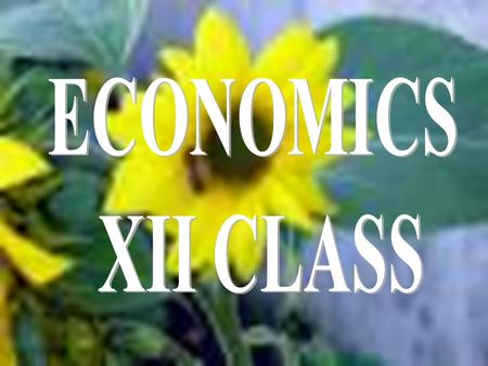 ECONOMICS XII CLASS.
