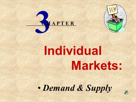 Individual Markets: Demand & Supply 3 C H A P T E R.