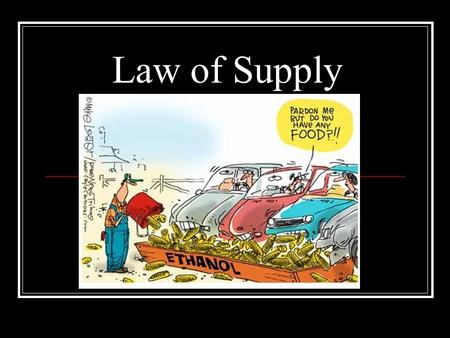 Law of Supply. Supply supply--amount of goods/services that producers are willing and able to offer for sale at various possible prices Quantity supplied—amount.