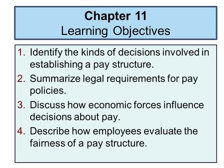 Chapter 11 Learning Objectives