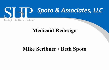 Spoto & Associates, LLC Medicaid Redesign Mike Scribner / Beth Spoto.