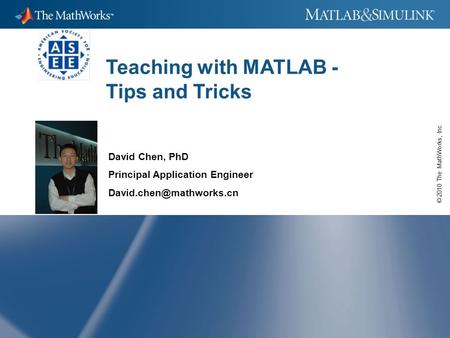 Teaching with MATLAB - Tips and Tricks