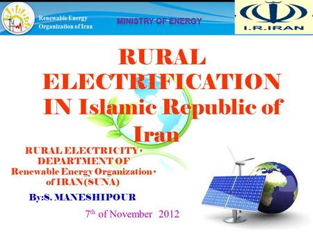 RURAL ELECTRIFICATION IN Islamic Republic of Iran
