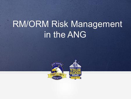 RM/ORM Risk Management in the ANG
