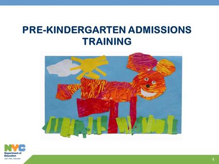 1 PRE-KINDERGARTEN ADMISSIONS TRAINING. 2 PowerPoint Cover “Little Tiny Mouse” designed by: Nyla Pesantes – Kindergarten PS/IS 180, The Homewood School,