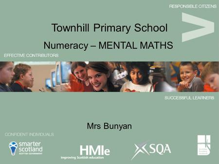 Numeracy – MENTAL MATHS Townhill Primary School Mrs Bunyan.