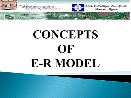 CONCEPTS OF E-R MODEL. CONTENTS Entity Attributes Data Value Entity Types Types of Entity Types Relationships Relationship Constraints.
