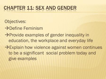 Chapter 11: Sex and Gender