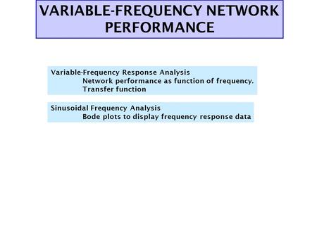 VARIABLE-FREQUENCY NETWORK