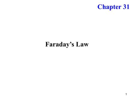1 Faraday’s Law Chapter 31. 2 Ampere’s law Magnetic field is produced by time variation of electric field.