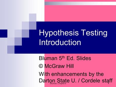 Hypothesis Testing Introduction