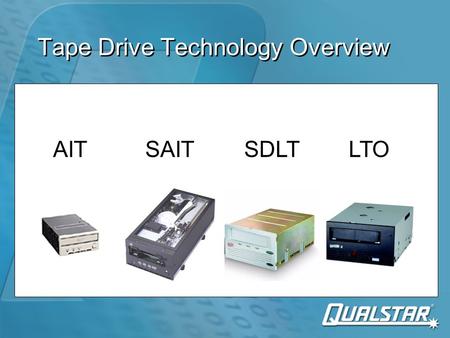 Tape Drive Technology Overview AITSAITSDLTLTO. Tape Drive Recording Technologies AITSAITSuperDLTLTO Recording styleHelical Scan Linear serpentine Cartridge.