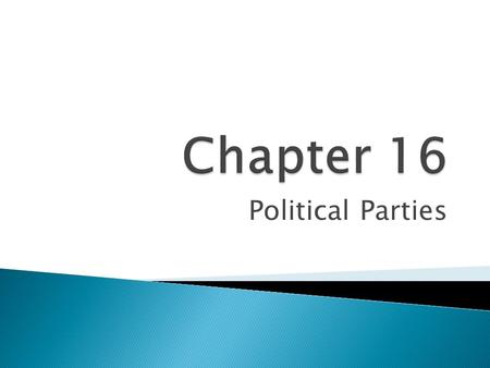 Chapter 16 Political Parties.