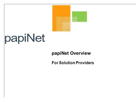 PapiNet Overview For Solution Providers. Contents Introduction Goals Marketsize What is papiNet? Opportunities for Solution Providers How to Become a.