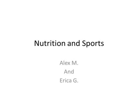 Nutrition and Sports Alex M. And Erica G.. Lance Armstrong’s Diet Careful diet is demanding, as carrying just 2 extra pounds can cost a very important.