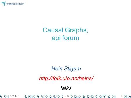 Causal Graphs, epi forum