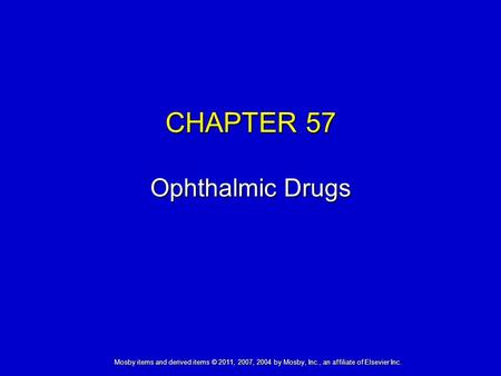 CHAPTER 57 Ophthalmic Drugs