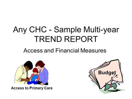 Any CHC - Sample Multi-year TREND REPORT Access and Financial Measures Budget Access to Primary Care.