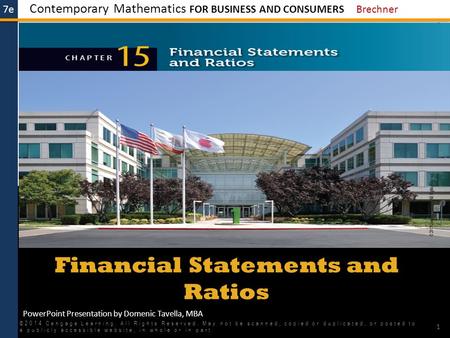 Financial Statements and Ratios