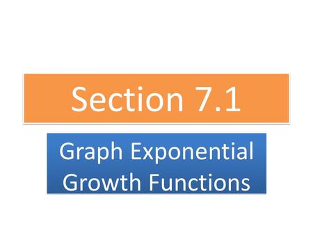 Graph Exponential Growth Functions