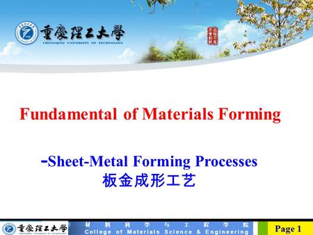 -Sheet-Metal Forming Processes