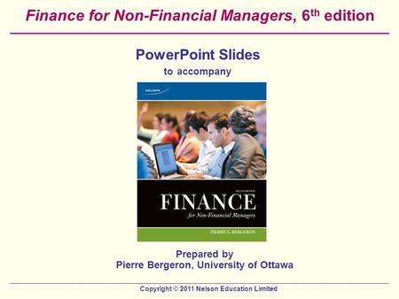 Finance for Non-Financial Managers, 6th edition