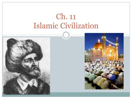 Ch. 11 Islamic Civilization. 11.1 – The Rise of Islam.