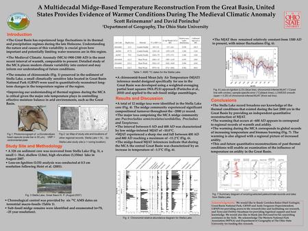 A Multidecadal Midge-Based Temperature Reconstruction From the Great Basin, United States Provides Evidence of Warmer Conditions During The Medieval Climatic.