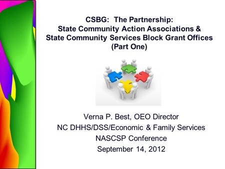 Verna P. Best, OEO Director NC DHHS/DSS/Economic & Family Services