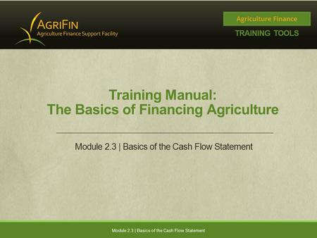 The Basics of Financing Agriculture