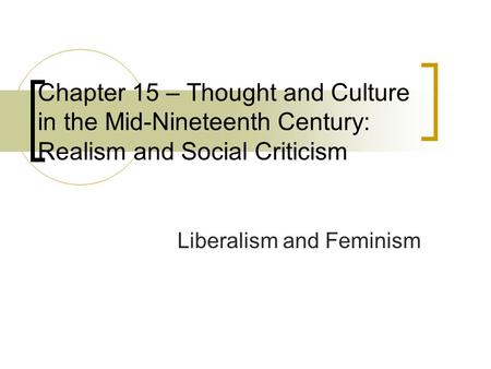 Liberalism and Feminism