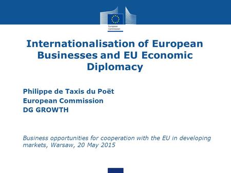 Internationalisation of European Businesses and EU Economic Diplomacy