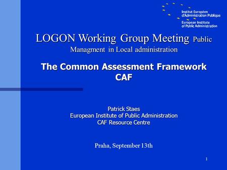 The Common Assessment Framework CAF