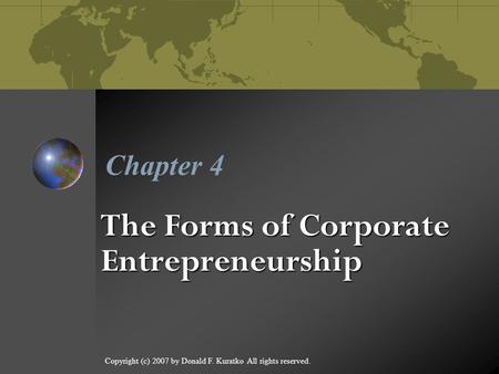 The Forms of Corporate Entrepreneurship