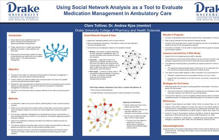 Using Social Network Analysis as a Tool to Evaluate Medication Management in Ambulatory Care Clare Tolliver, Dr. Andrea Kjos (mentor) Drake University.