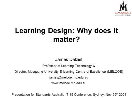Learning Design: Why does it matter?