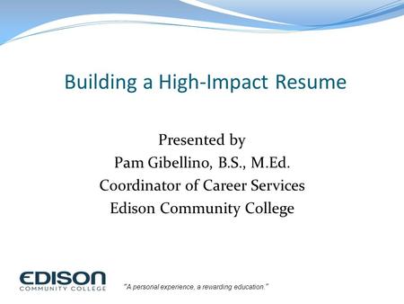 Building a High-Impact Resume