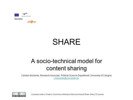 A socio-technical model for content sharing