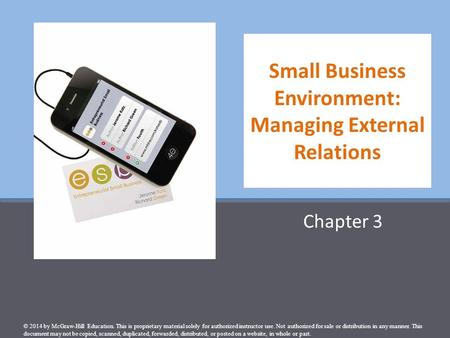 Small Business Environment: Managing External Relations