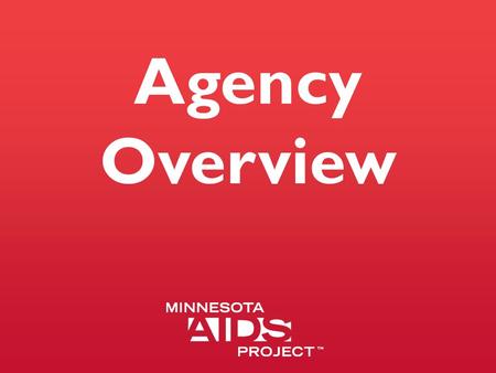 Agency Overview. Mission and Vision Statements Mission To lead Minnesota’s fight to stop HIV through prevention, advocacy, awareness, and services. Vision.