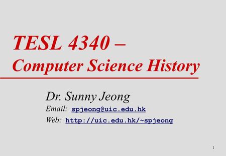 TESL 4340 – Computer Science History