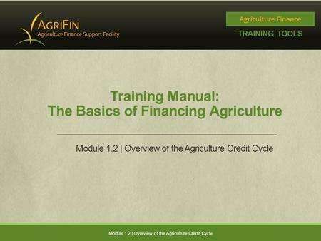 The Basics of Financing Agriculture