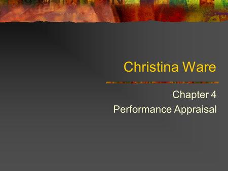 Chapter 4 Performance Appraisal