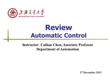 Review Automatic Control