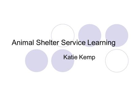 Animal Shelter Service Learning Katie Kemp. Lowndes County Animal Shelter They serve as a shelter to homeless animals of all types in the Lowndes County.